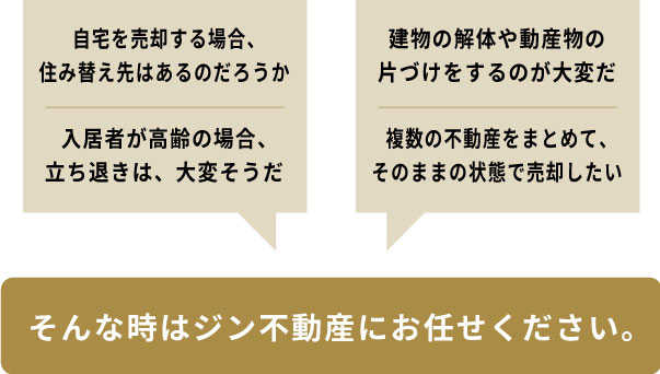 そんな時はジン不動産にお任せください。